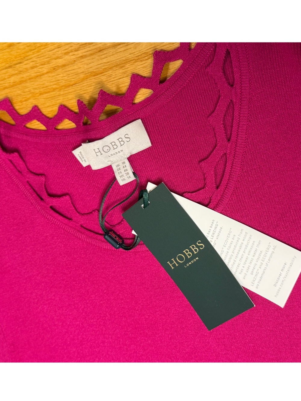 Hobbs London Myra Knitted Dress Orchid Pink NWT - Picture 8 of 10